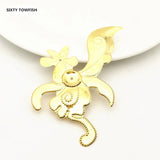 10 Pieces 50*80mm K Metal Filigree Flower Slice Charms Jewelry DIY Components