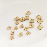 10Pcs 6-8mm Square Rhinestone Crystal Beads for Jewelry Making