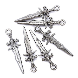 10pcs Vintage Dagger Charm Pendant Earrings Jewelry DIY Accessories