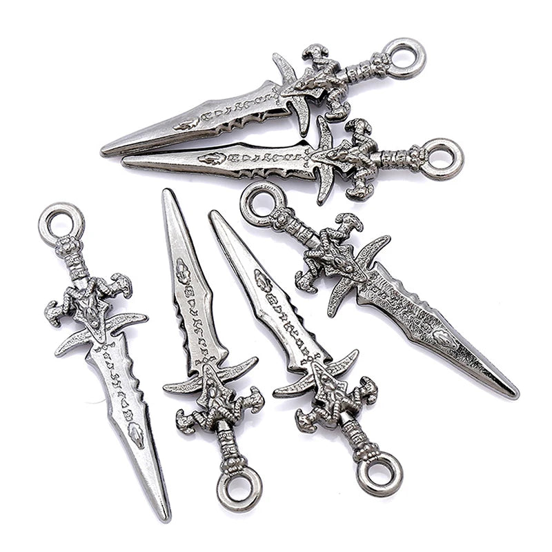 10pcs Vintage Dagger Charm Pendant Earrings Jewelry DIY Accessories