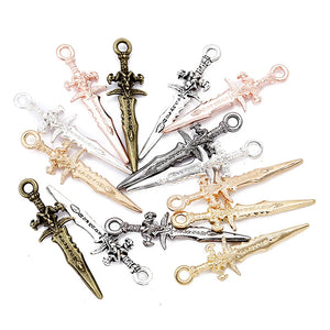 10pcs Vintage Dagger Charm Pendant Earrings Jewelry DIY Accessories