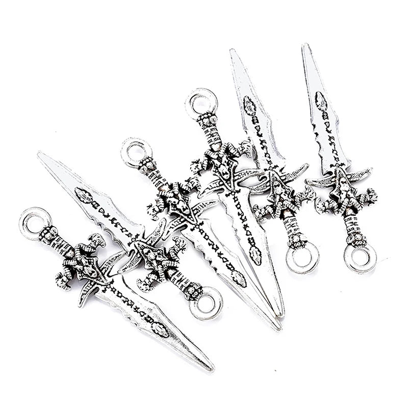 10pcs Vintage Dagger Charm Pendant Earrings Jewelry DIY Accessories