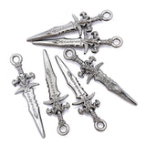 10pcs Vintage Dagger Charm Pendant Earrings Jewelry DIY Accessories