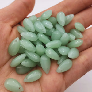 10pcs 8x14mm Jade Tea Drop Czech Glass Spacer Beads for DIY Jewelry