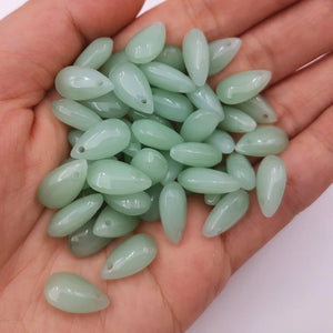 10pcs 8x14mm Jade Tea Drop Czech Glass Spacer Beads for DIY Jewelry