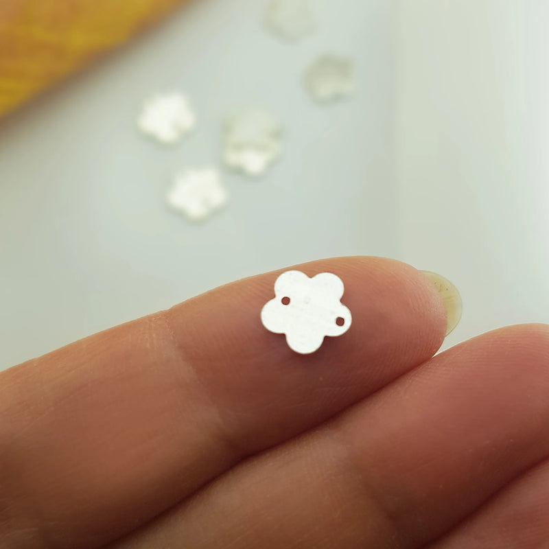 10 Sterling Silver Flower Charm, Jewelry Supplies, Gift for Mom