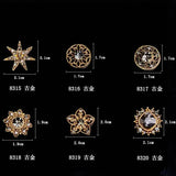 10Pcs Vintage Geometric Charms with Rhinestone for DIY Jewelry