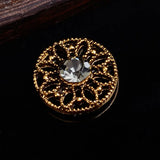 10Pcs Vintage Geometric Charms with Rhinestone for DIY Jewelry