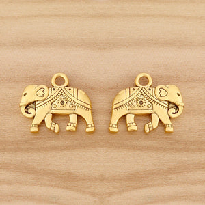 10 Antique Elephant Charms Pendants Beads for Jewellery Making