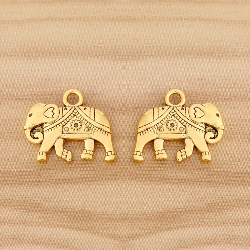 10 Antique Elephant Charms Pendants Beads for Jewellery Making