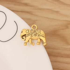 10 Antique Elephant Charms Pendants Beads for Jewellery Making