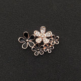 10pcs 26*19mm Metal Flower Applique Rhinestone Buttons DIY Clothing Jewelry
