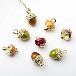 Alloy Mini Mushroom Pineapple Pendant Accessories for DIY Earrings