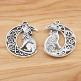 Pack of 10 Celtic Knot Wolf Moon Charms for DIY Jewelry Making