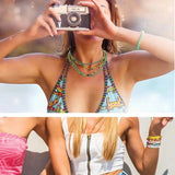 Colorful Rice Bead Waist Chain Belly Body Chain Set