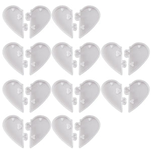 10pcs Couple Heart Silicone Mold for DIY Keychain Jewelry Craft