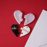10 Couples Keychains Heart Silicone Mold Puzzle Pendant DIY Craft