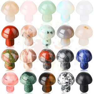 10 Pcs Crystal Mushroom Set for DIY Meditation Home Decor