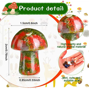 10 Pcs Crystal Mushroom Set for DIY Meditation Home Decor