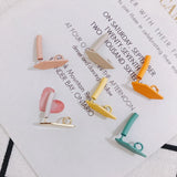 10pcs DIY Alloy Painting Geometric Strap Earrings Accessories