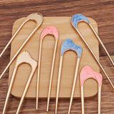 10 Enamel Metal Hair Forks Bun Hairpins DIY Hair Jewelry Accessories