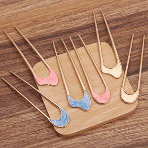 10 Enamel Metal Hair Forks Bun Hairpins DIY Hair Jewelry Accessories
