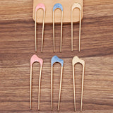 10 Enamel Metal Hair Forks Bun Hairpins DIY Hair Jewelry Accessories