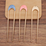 10 Enamel Metal Hair Forks Bun Hairpins DIY Hair Jewelry Accessories