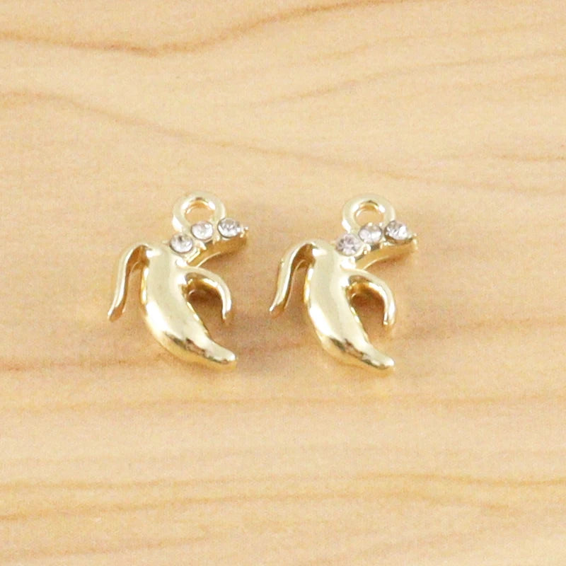 10pcs 3D Banana Charms Pendants Beads for DIY Bracelet Necklace Earrings