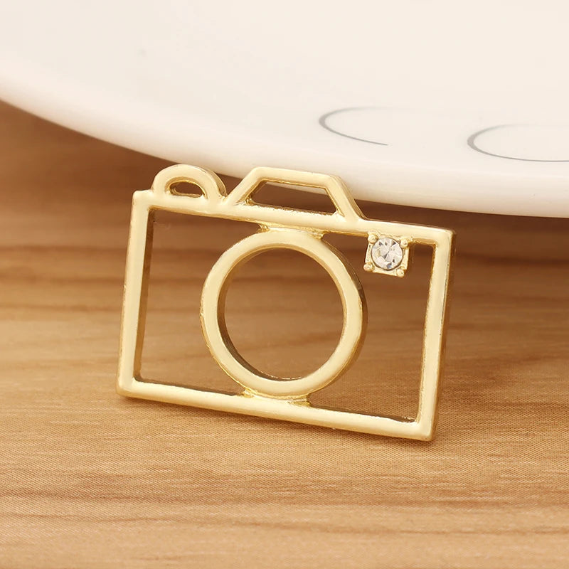 10 Hollow Camera Charms Pendants for Jewelry Making 25x19mm