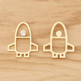10 Hollow Rocket Charms Pendants for DIY Jewellery Making 25x20mm