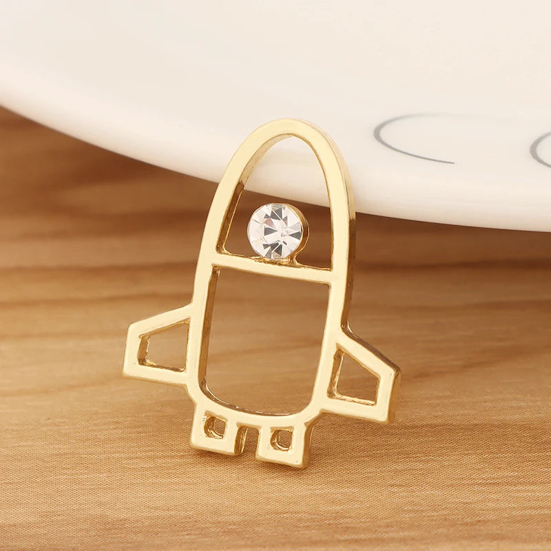10 Hollow Rocket Charms Pendants for DIY Jewellery Making 25x20mm