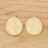 10Pcs Irregular Hammered Circle Charms Pendants 24x19mm for Earrings DIY