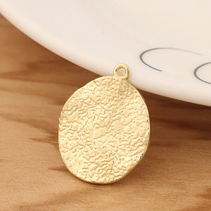 10Pcs Irregular Hammered Circle Charms Pendants 24x19mm for Earrings DIY