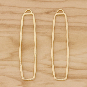 10 Geometric Rectangle Charms for DIY Earrings 60x15mm