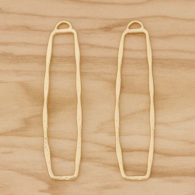 10 Geometric Rectangle Charms for DIY Earrings 60x15mm