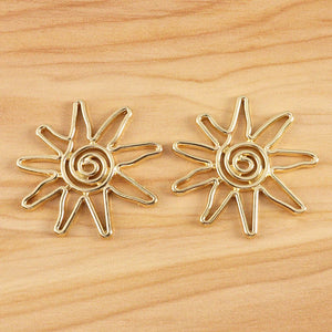 10 Sun Flower Charms for DIY Earrings 31x31mm
