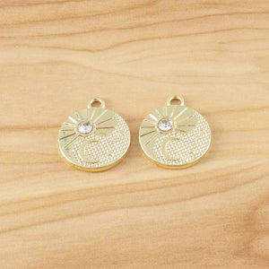 10 Sun Moon Charms Pendants with Rhinestones for DIY Jewelry Making