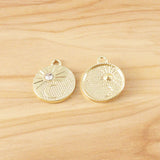 10 Sun Moon Charms Pendants with Rhinestones for DIY Jewelry Making
