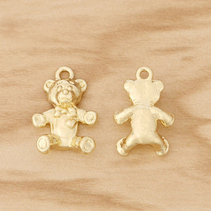 10 Teddy Bear Charms Pendants for DIY Jewellery Making 20x14mm