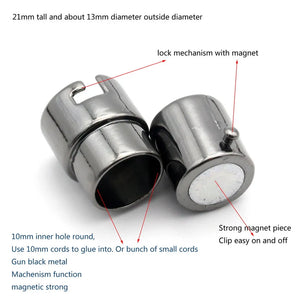 10 Gun Metal 10mm Magnetic Clasps for Bracelet Making