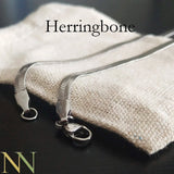 Herringbone Choker Necklace, Stainless Steel Gold Chain