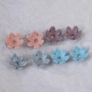 10 Ins Wind Retro Small 6 Petal Flower Earrings DIY Jewelry