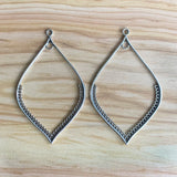 10 Large Hollow Water Drop Charms Tibetan Silver Earrings Jewelry Making 80x49mm