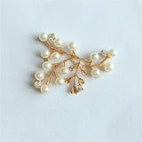 10 Pcs 32*40mm Pearls Rhinestone Metal Branch DIY Bride Hair Accessories