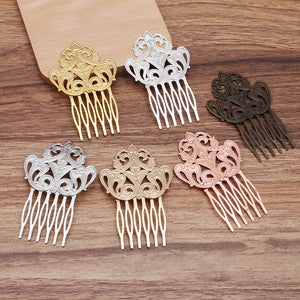 10 Pcs 50*80 mm Hair Comb Filigree Hairwear Copper Hair Accessories