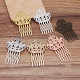 10 Pcs 50*80 mm Hair Comb Filigree Hairwear Copper Hair Accessories