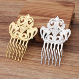 10 Pcs 50*80 mm Hair Comb Filigree Hairwear Copper Hair Accessories