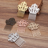 10 Pcs 50*80 mm Hair Comb Filigree Hairwear Copper Hair Accessories