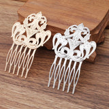 10 Pcs 50*80 mm Hair Comb Filigree Hairwear Copper Hair Accessories